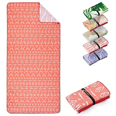 Image of Fit Flip microfibre beach towel large lightweight, compact and super absorbent sand free quick dry towel, 100% recycled travel Tepee 200x90cm