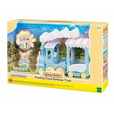 Image of Sylvanian Families Floating Cloud Rainbow Train dollhouse playset 5702