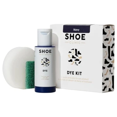 Image of All in One Shoe Colouring Kit (Navy) Restores The Colour of Leather, Suede, Nubuck, Fabric, Satin, and Canvas Footwear Complete Dye