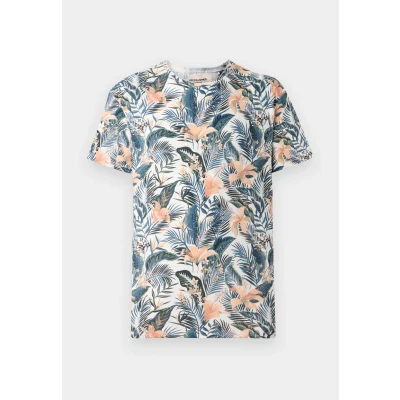 Image of Jack &amp; Jones Jjebryan TEE O NECK Print Tshirt, Men&#039;s, Size: Medium, White