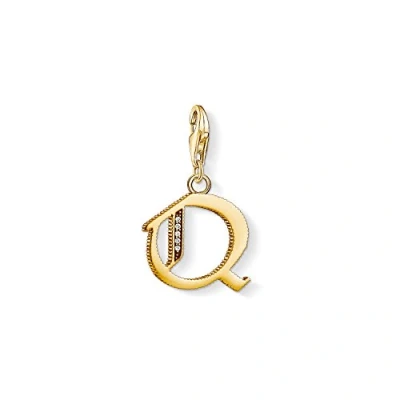 Image of Thomas Sabo Women Charm Pendant Letter A Z Club 18k Yellow Gold Plating 925 Sterling Silver, Q