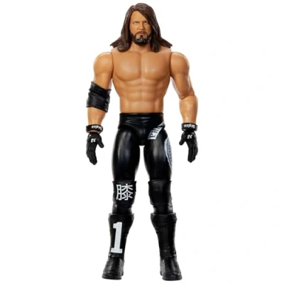 Image of Mattel WWE AJ Styles Action Figure, Main Event Series #154 6 inch Collectible with 10 Articulation Points &amp; Life Like Look, JCV43