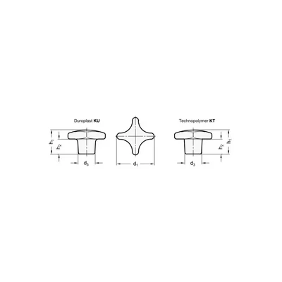 Image of Ganter DIN6335 KU 50 M10 K Star Knobs Plastic