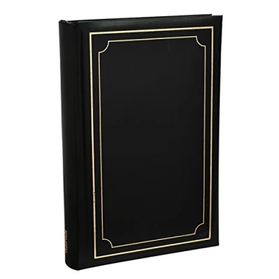 Image of Arpan 6x4&#039;&#039; Deluxe Padded Cover Bookbound Slip In Memo Photo Album for 300 Photos Black