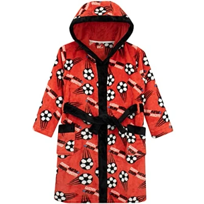 Image of Harry Bear Boys Dressing Gown Football Red 6 7 Years