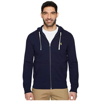 Image of Polo Ralph Lauren Men&#039;s Classic Full Zip Signature Fleece Hoodie Sweatshirt, Navy, XL