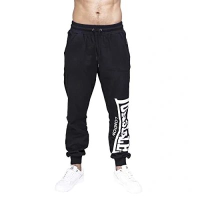 Image of Lonsdale Men&#039;s Large Logo Joggers, Black, 4XL
