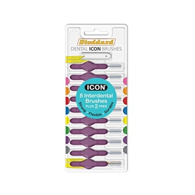 Image of Stoddard Icon Purple Standard Interdental Brush 8 Bush Plus 2 Free in 1 Pack