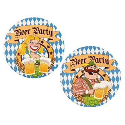 Image of Boland 10201575 BOL54212 Halloween 54212 Beer Festival Coasters Set of 10 Blue/White, Standard Size