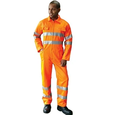 Image of Yoko Hi Vis Polycotton Coverall Orange size 6XL