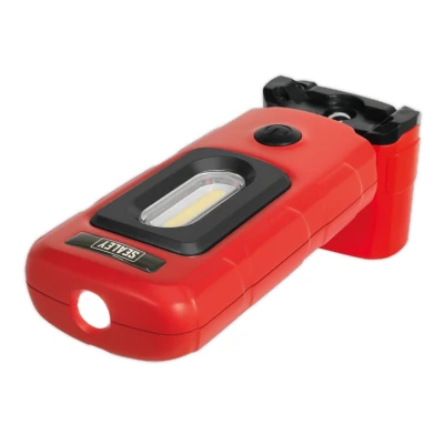 Image of Sealey Rechargeable 360 Inspection Lamp 3W COB + 1W LED Red Lithium polymer