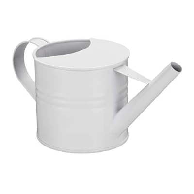 Image of Relaxdays Vintage Watering Can, 1.3 L, White Metal, Indoor Plants