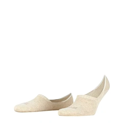 Image of FALKE Men&#039;s Invisible Step High Cut M IN Cotton No Show Plain 1 Pair Liner Socks, Beige (Sand Melange 4650), 11.5 14