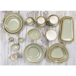 Image of Olympia Kiln Triangular Side Plate Moss 165mm (6 Pack)