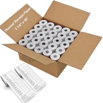 Image of Coopaty 2 1/4&quot; x 50&#039; Thermal Receipt Paper Rolls, Cash Register Paper, POS Roll, for and Systems, 50 Rolls