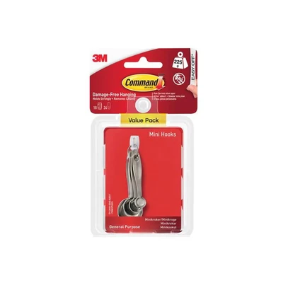 Image of White Mini Hooks Value Pack (Pack 18) COM1700618 Command