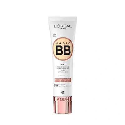 Image of L&#039;Oréal Paris Magic BB Cream with SPF 11, 5 in 1 Tint Vitamin B5 and E, Lightweight Hydrating Formula Adapts to Skin Tone for a Natural Glowy Finish, 30 ml, Shade: 02 Light