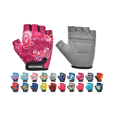 Image of Kid Cycling Gloves With Short Half Fingers Fastened Children Child Bike Safety Accessories Hand Protect