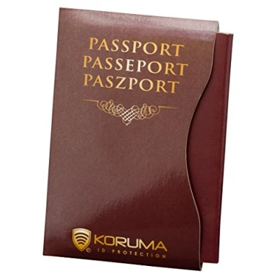 Image of Koruma RFID Blocking Biometric Passport Protector ID Theft Protection Travel Holiday Sleeve (BR 2 Pack)