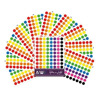 Image of Ashton and Wright Easy Peel Colour Coding Labels 8mm Dot Stickers (Pack of 1 880, Bright)