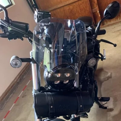 Image of Lorababer Windshield Compatible with H onda Rebel CMX300 CMX500 CMX 300 500 2017 2018 2019 2020 2021 2022 2023 2024 Windscreen Screen Wind Deflectors Accessories (Light smoke)