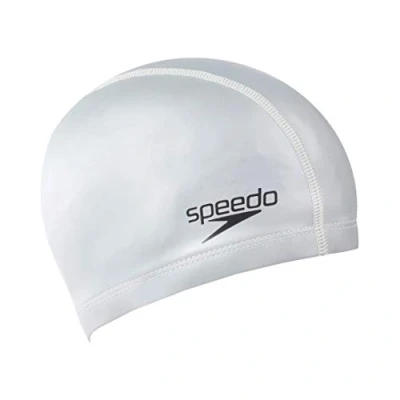 Image of Speedo Unisex Ultra Pace Swimming Cap 3 Panel Design , Silver, One Size