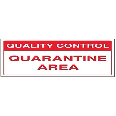 Image of VSafety Quarantine Area Sign Landscape 300mm x 200mm 1mm Rigid Plastic