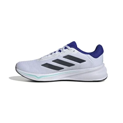 Image of adidas Men&#039;s Response Runner Shoes Running, FTWR White/Aurora Ink/Flash Aqua, 11.5 UK