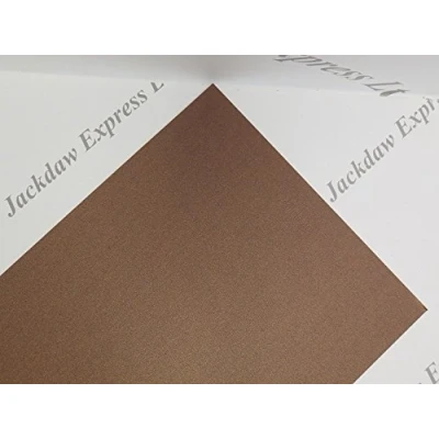 Image of Jackdaw Express Conqueror 2 Sided Metallic Card Watermarked A4 300gsm x 15 Brown Blue or Green (Brown)