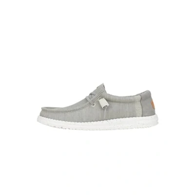 Image of HEYDUDE Men&#039;s Wally Elevated Basics Slip On Shoes, Grey/White, 7 UK