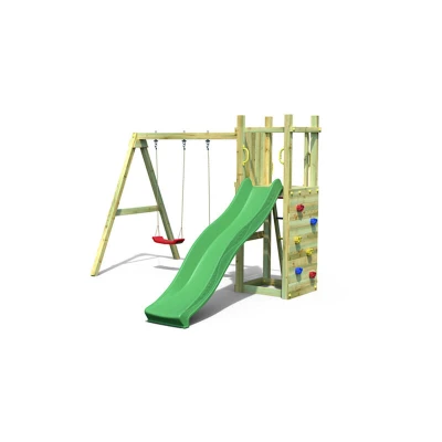 Image of Shire Play Climbing Frames Rumble Ridge Rock Wall with Double Swing