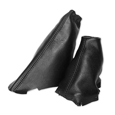 Image of The Tuning Shop Ltd Automatic Gear Handbrake Gaiter Compatible with Land Rover Freelander LR2 Leather