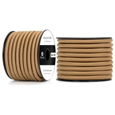 Image of Abma Cord Bungee 10mm 10M Elastic Shock 100% Stretch Rope for Tarpaulin, Trailer, Backpack, Tent Pole, Kayak Brown