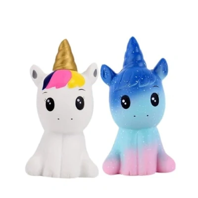 Image of Anboor Squishies Pack 2 Pcs Squishy Unicorn Toys Slow Rising Scented Squeeze Animal Stress Relief Kawaii Prime Gift