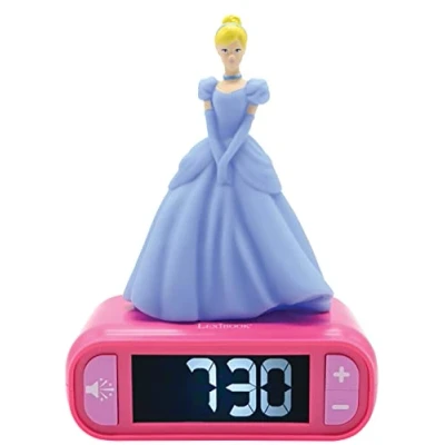 Image of LEXIBOOK Digital Alarm Kids with Night Light Snooze, Childrens Clock, Luminous Disney Princess, Pink Colour