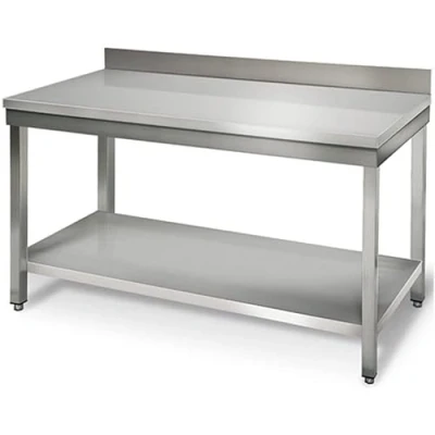 Image of Professional Work Table Stainless Steel Bottom Shelf Upstand 1200x600x900mm DA VT126SLB
