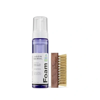 Image of Jason Markk Ready To Use Foam + Premium Brush Bundle Effectively Cleans &amp; Conditions Great for All Materials Including Suede, Leather, Vinyl, Canvas, Mesh, Nubuck
