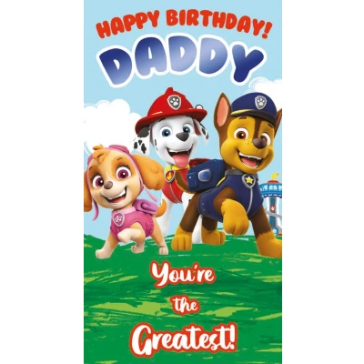 Image of paw patrol, daddy, birthday card