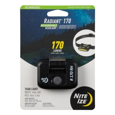 Image of Nite Ize R170RH 01 R7 Radiant 170 Rechargeable Headlamp, Black