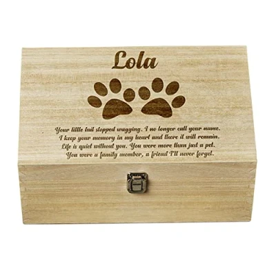 Image of Raised Words Personalised Large Dog Memory Pet Memorial Keepsake Box
