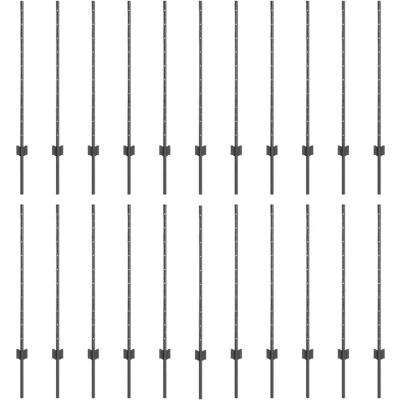 Image of vidaXL Fence Posts 44 pcs U Channel Grey 140 cm Steel