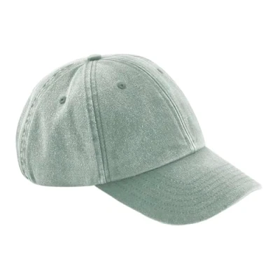 Image of Beechfield Vintage Sage Green Cap Sun Hat, Baseball Caps Mens and Womens, Golf Hats, Running Tennis Sports Hat