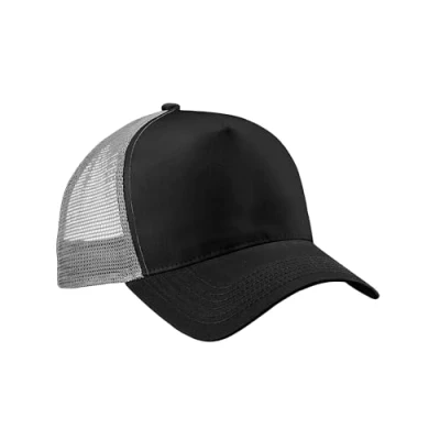 Image of Beechfield B640 Snapback Trucker Black/Light Grey
