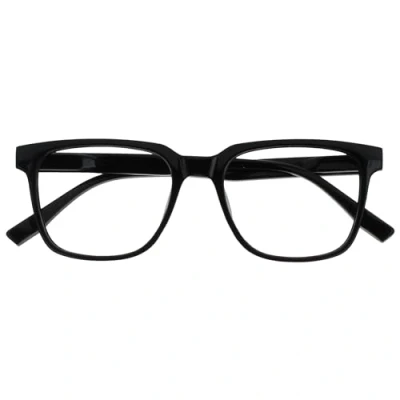 Image of OPULIZE LEO Reading Glasses Large Rectangular Frame Black Mens Womens Spring Hinges R55 1 +2.50