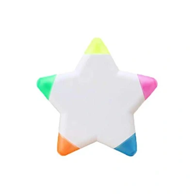 Image of Highlighter Pen multi 5 colours in 1 marker Stationery flower Shape Rainbow Star (pink, yellow, blue, green, orange) Office School Supplies