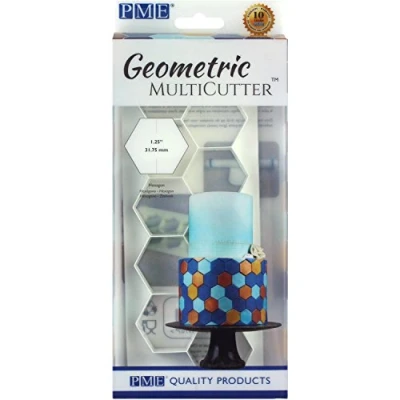 Image of PME Geometric MultiCutter for Cake Design Hexagon, Large Size, 1.25 Inch,White