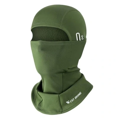 Image of Irzaki Ski mask Balaclava Windproof Cycling Winter for Men Thermal face Cold Weather Green