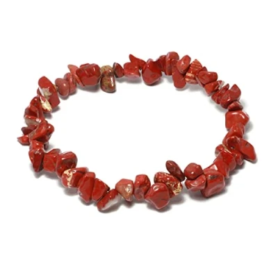 Image of CrystalAge Red Jasper Gemstone Chip Bracelet