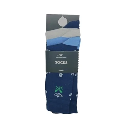 Image of Crew Clothing Company 3 Pair Pack of Assorted Socks Breathable and Hypoallergic One Size