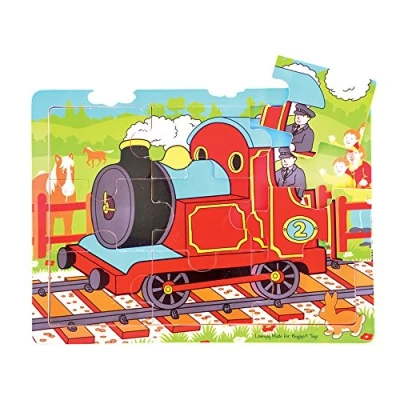 Image of Bigjigs Toys Wooden 9 Piece Tray Puzzle (Train)